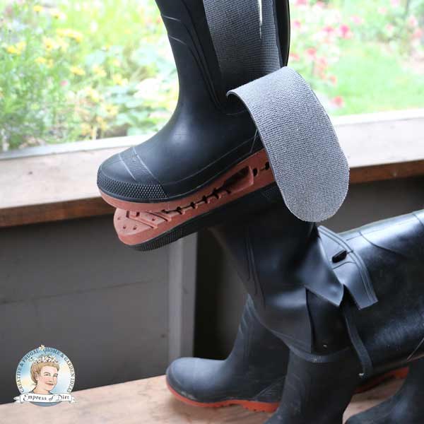 Boot on dog's head with ear flaps.